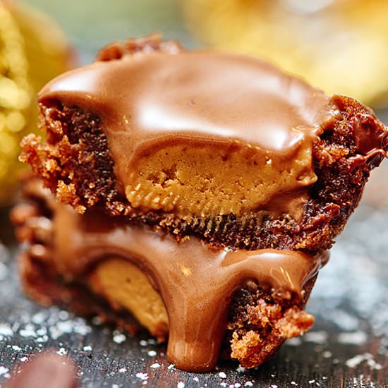PB Cup Stuffed Brownie Bites - Recipe photo by showmetheyummy
