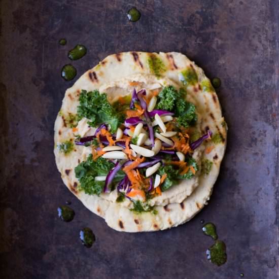 Flatbread with Hummus - Recipe photo by chilliczosnekioliwa