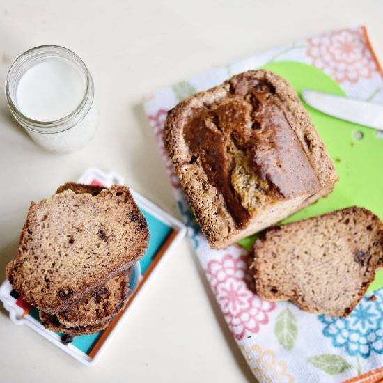 Chocolate Chip Banana Bread - Recipe photo by bysarahhalstead