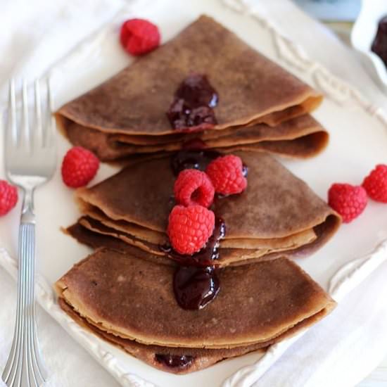 Chocolate Hazelnut Crepes - Recipe photo by thegoldlininggirl