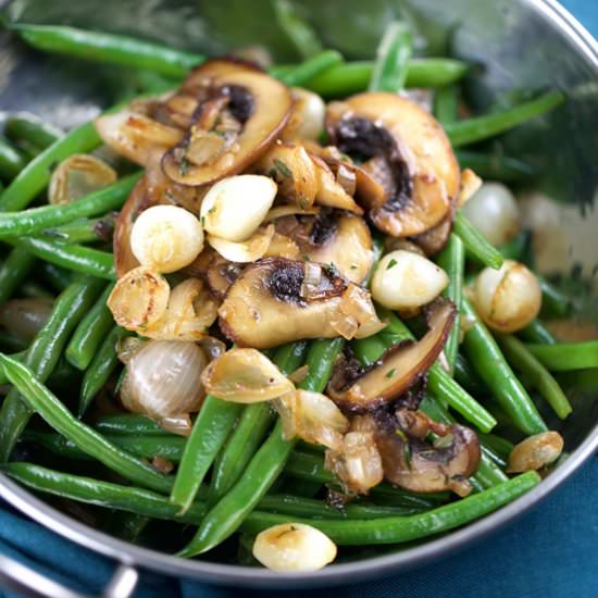 Haricot Verts with Mushrooms - Recipe photo by Jessica Gavin