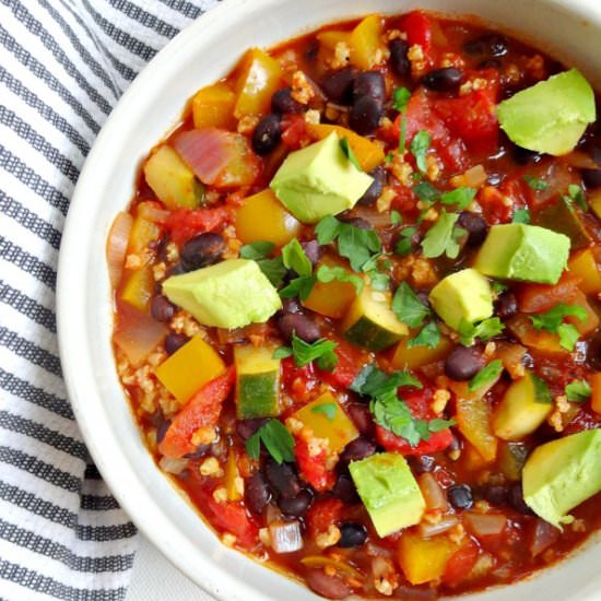 Spicy Veggie Bean Chili - Recipe photo by TheGlowingFridge