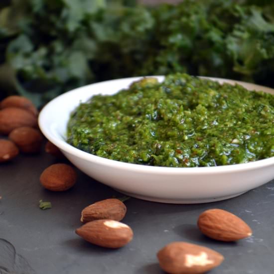 Winter Kale and Almond Pesto - Recipe photo by foodhighs