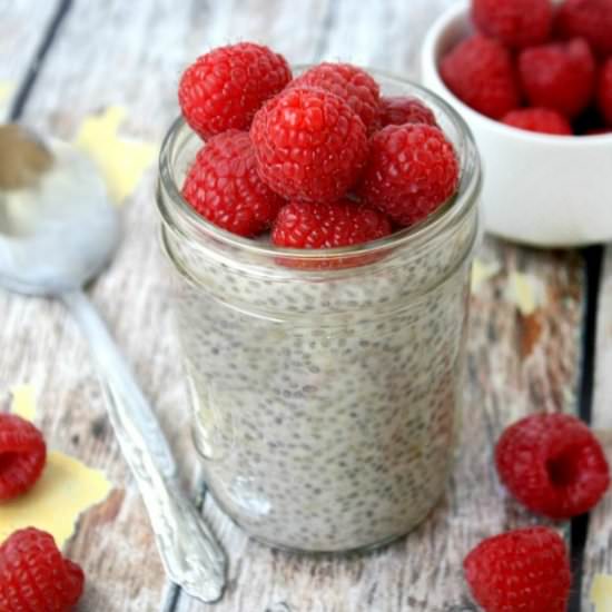 Raspberry and Banana Chia Pudding - Recipe photo by thehealthyfamilyandhome