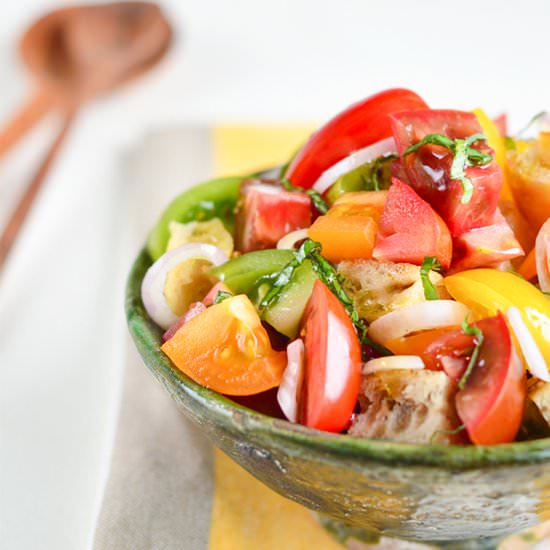 Panzanella (bread & tomato salad) - Recipe photo by mintandrosemary