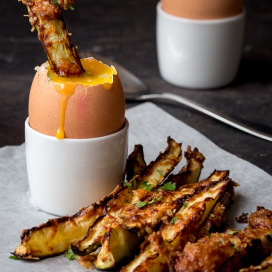 Courgette Fries & the perfect egg - Recipe photo by KitchenSanctuary