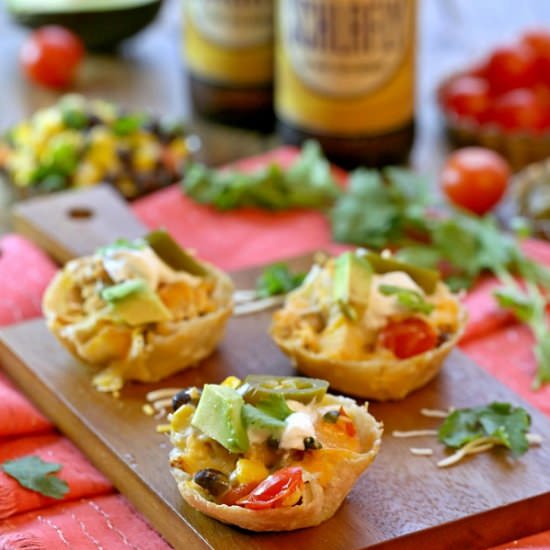Loaded Chicken Taco Cups - Recipe photo by the cookie rookie