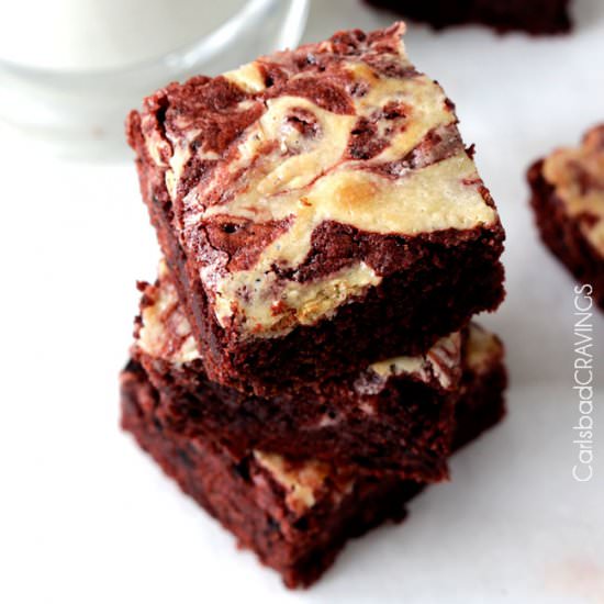 Red Velvet Oreo Swirl Brownies - Recipe photo by carlsbadcravings