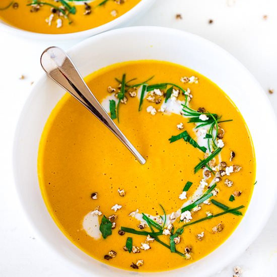 Thai Sweet Potato Soup - Recipe photo by Feasting at Home