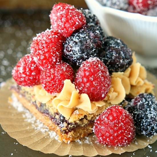 Peanut Butter Jelly Cookie Bars - Recipe photo by yummycrumble
