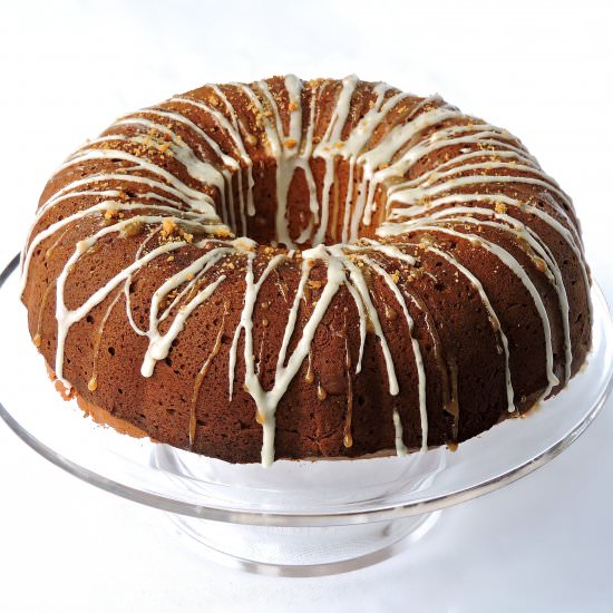 Toffee Bundt Cake with Coffee Glaze - Recipe photo by BakedByH