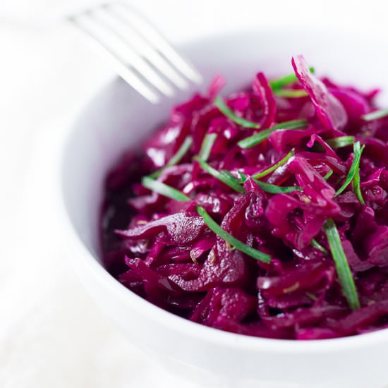 Easy Beet Sauerkraut - Recipe photo by Feasting at Home