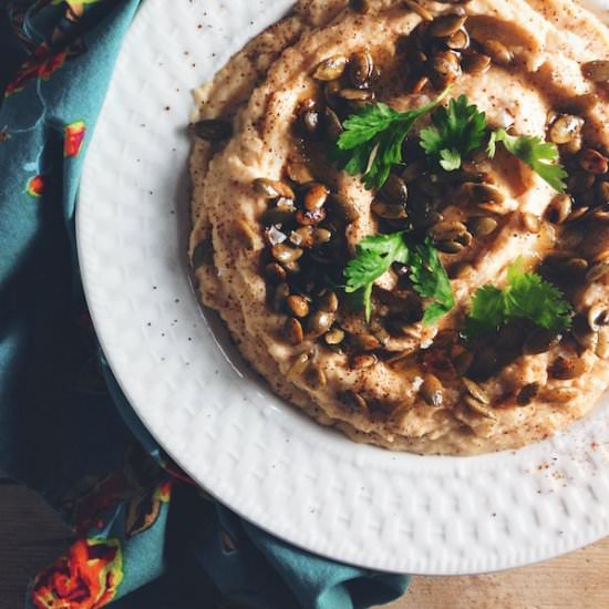Butter Bean Hummus with Pepitas - Recipe photo by FeedMeDearly