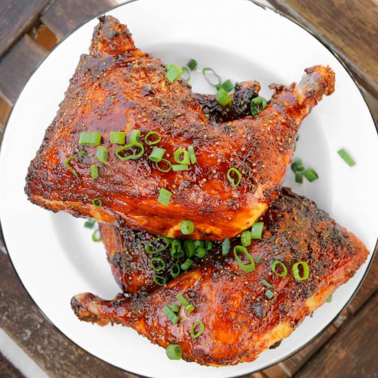 Fig Whiskey Glazed Chicken Legs - Recipe photo by thehungryhoundsblog