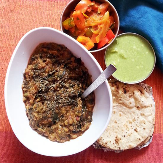 Amaranth Leaves with Dal - Recipe photo by steamingpot
