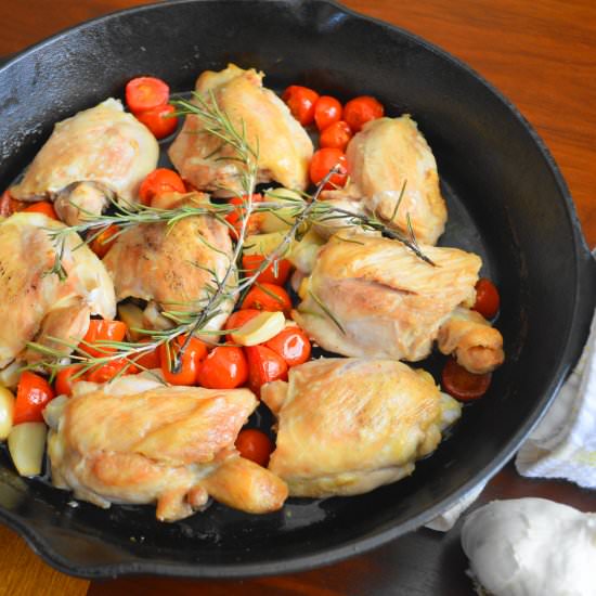 Pan Roasted Chicken Thighs - Recipe photo by jeanieandluluskitchen