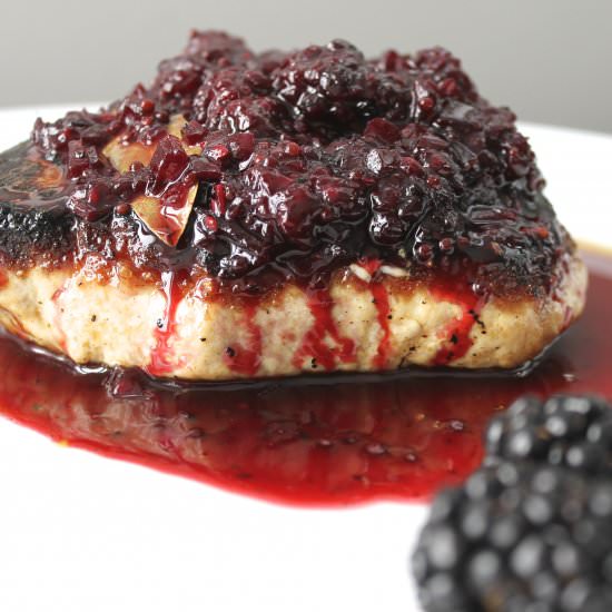 Pork Chops with Blackberry Chutney - Recipe photo by saffronandsun