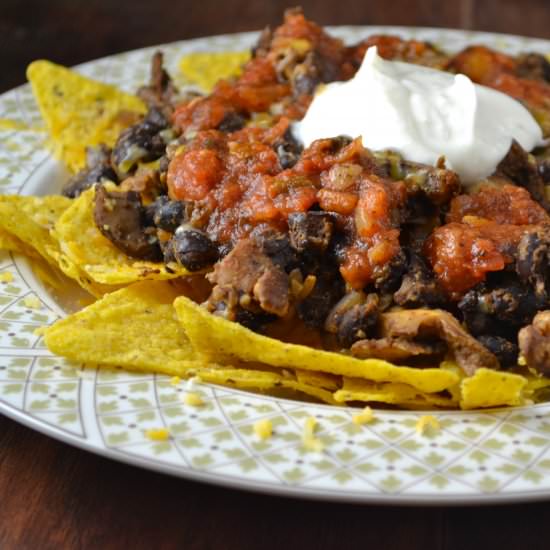 Vegetarian Mushroom & Bean Nachos - Recipe photo by buildyourbite