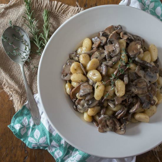 Creme Fraiche Mushroom Gnocchi - Recipe photo by NutmegNanny