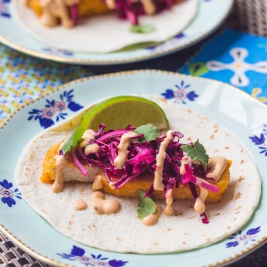 Gardein Fishless Tacos - Recipe photo by Prepgreen
