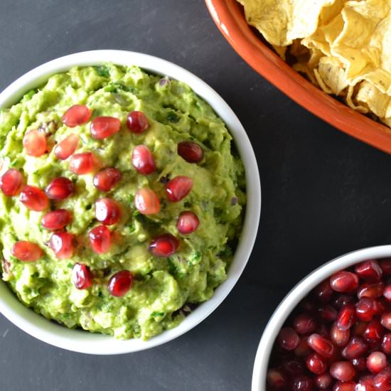 Pomegranata Guacamole - Recipe photo by DelishDlites