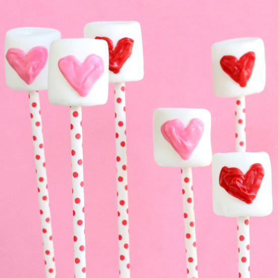 Candy Heart Marshmallow Pops - Recipe photo by chic cookies