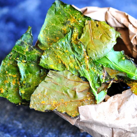 Collard Green Chips - Recipe photo by CookiestoKale