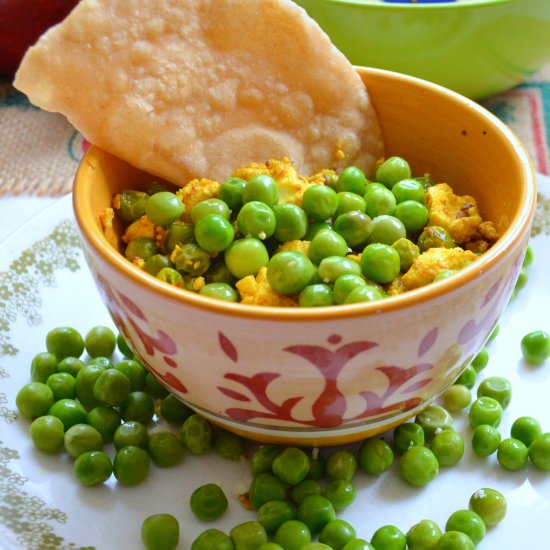 Matar Paneer (dry) - Recipe photo by dharmakarmaarts