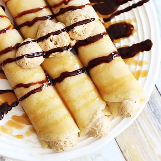 Salted Caramel Crepes - Recipe photo by thegoldlininggirl