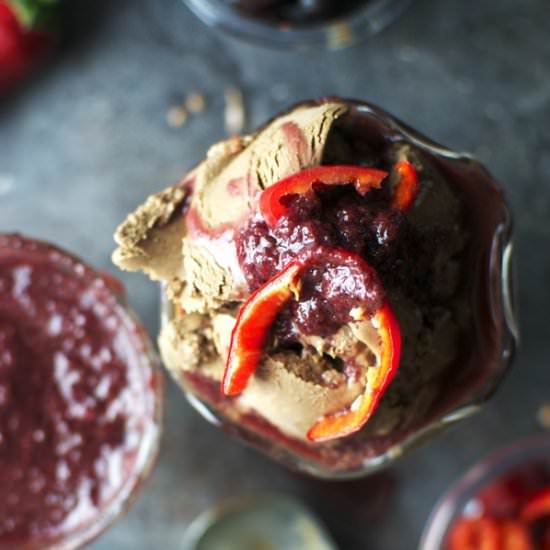 Dark Chocolate Jalapeno Ice Cream - Recipe photo by DIYfoodguy