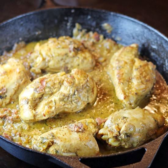 Chicken with Mustard and Prosciutto - Recipe photo by audreysapron