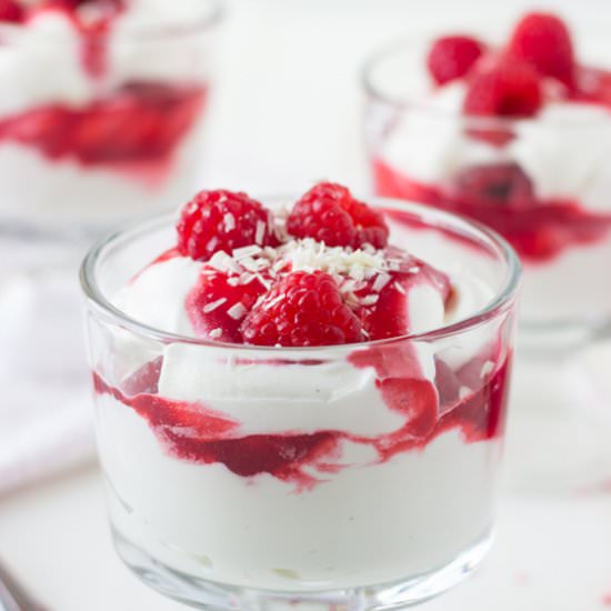 White Chocolate Raspberry Mousse - Recipe photo by A Classic Twist