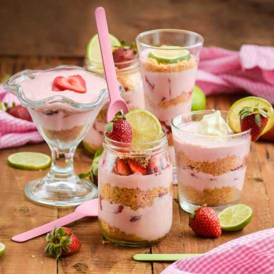 Strawberry Lime Cheesecake Trifles - Recipe photo by Gringalicious