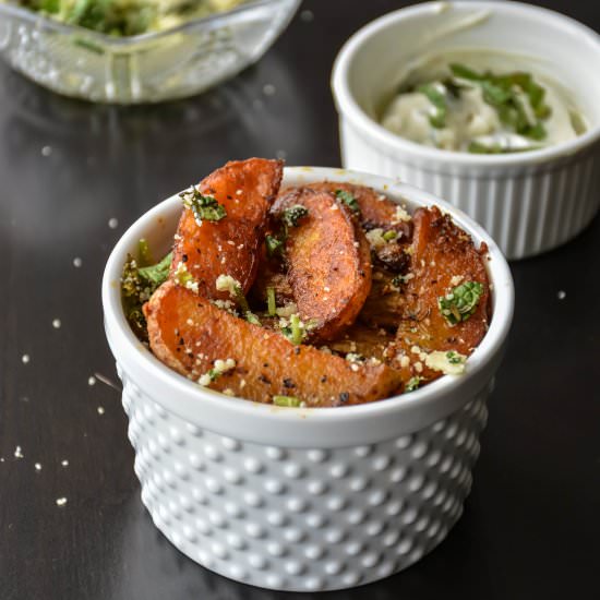 Parmesan oven baked potato wedges - Recipe photo by Relishthebite