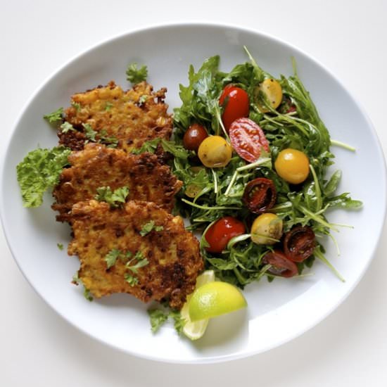 Squashed Quinoa Corn Fritters - Recipe photo by Tasty Joy