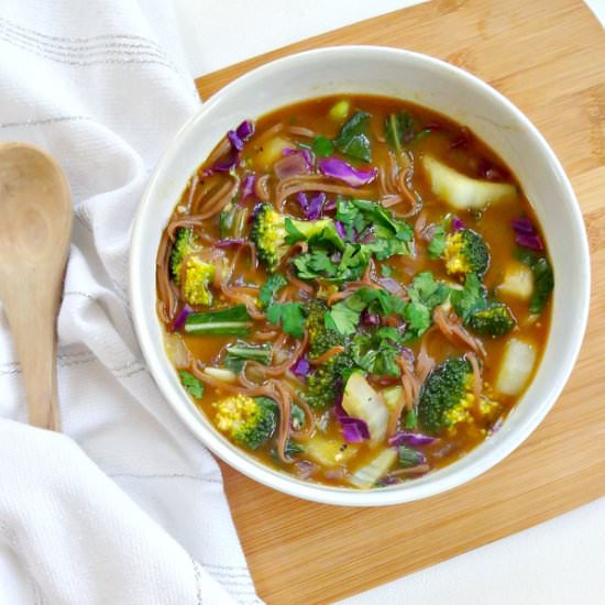 One Pot Veggie and Soba Noodle Soup - Recipe photo by TheGlowingFridge
