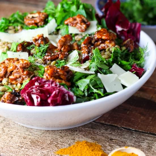 Lentils, Radicchio and Walnuts - Recipe photo by platingsandpairings