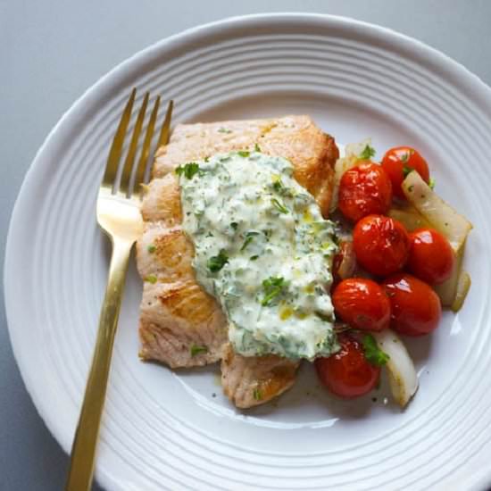 Salmon with Lemon-Caper Aioli - Recipe photo by eatmorefoodproject