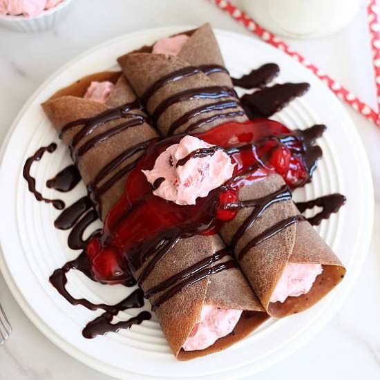 Black Forest Crepes - Recipe photo by thegoldlininggirl
