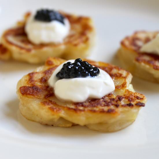 Boxty & Truffle Caviar appetizers - Recipe photo by christinascucina
