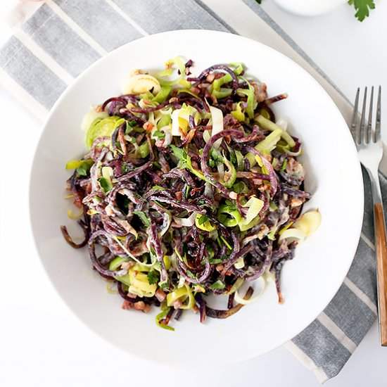 Okinawa Sweet Potato Pasta - Recipe photo by Inspiralized
