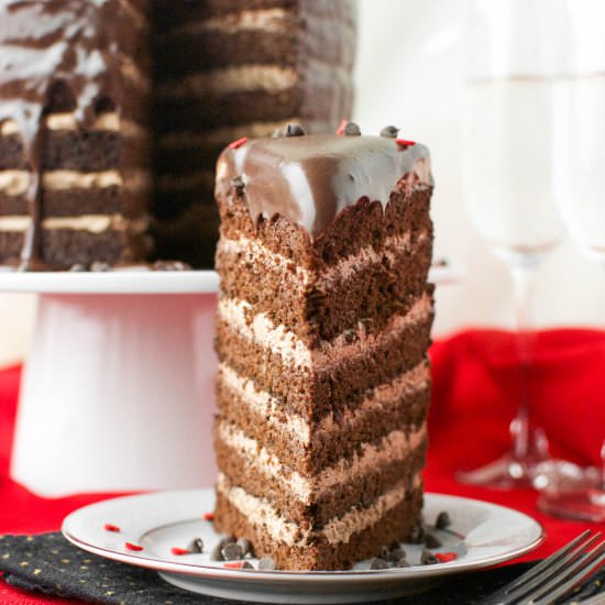 Mile High Chocolate Mousse Cake - Recipe photo by A baJillian Recipes