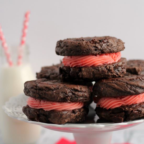 Cherry Cordial Brookie-wiches - Recipe photo by frugalfoodiemama