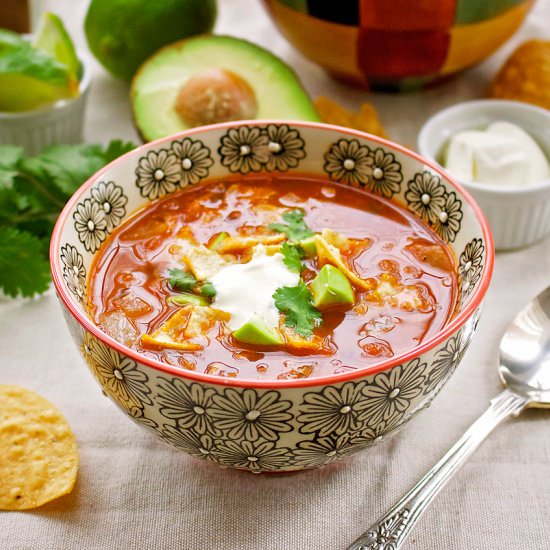 Chicken Tortilla Soup - Recipe photo by Beets and Bones blog