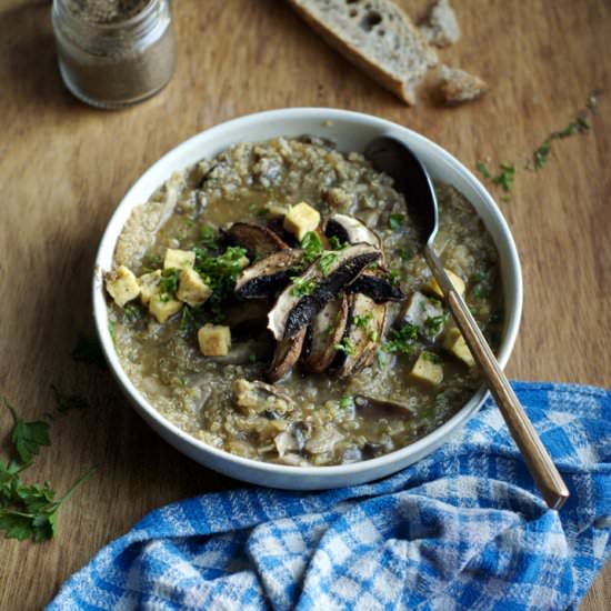 Mushroom & Quinoa Soup - Recipe photo by joanamendes