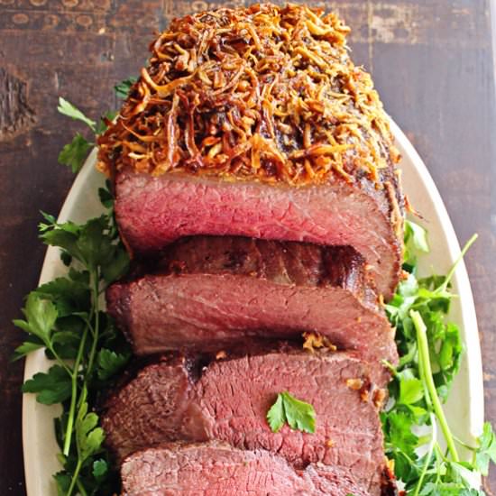 Horseradish Crusted Roast Beef - Recipe photo by Rhubarbarians