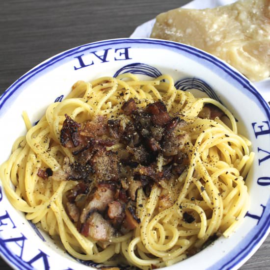 Spaghetti alla Carbonara - Recipe photo by saffronandsun