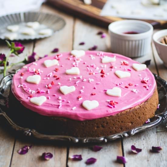 Rosemary & Honey Cake w/Beet Icing - Recipe photo by butterlustblog