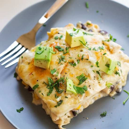 White Chicken Enchilada Casserole - Recipe photo by littlespicejar
