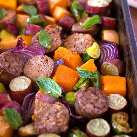 Sausage and Vegetable Tray Bake - Recipe photo by Aninas Recipes